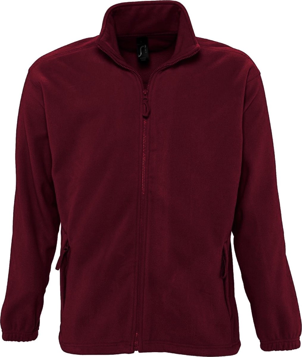 SOLS Heren North Full Zip Outdoor Fleece Jacket (Bourgondië)