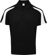 Awdis Gewoon Cool Mens Korte Mouw Contrast Paneel Poloshirt (Straal Zwart/Arctisch Wit)