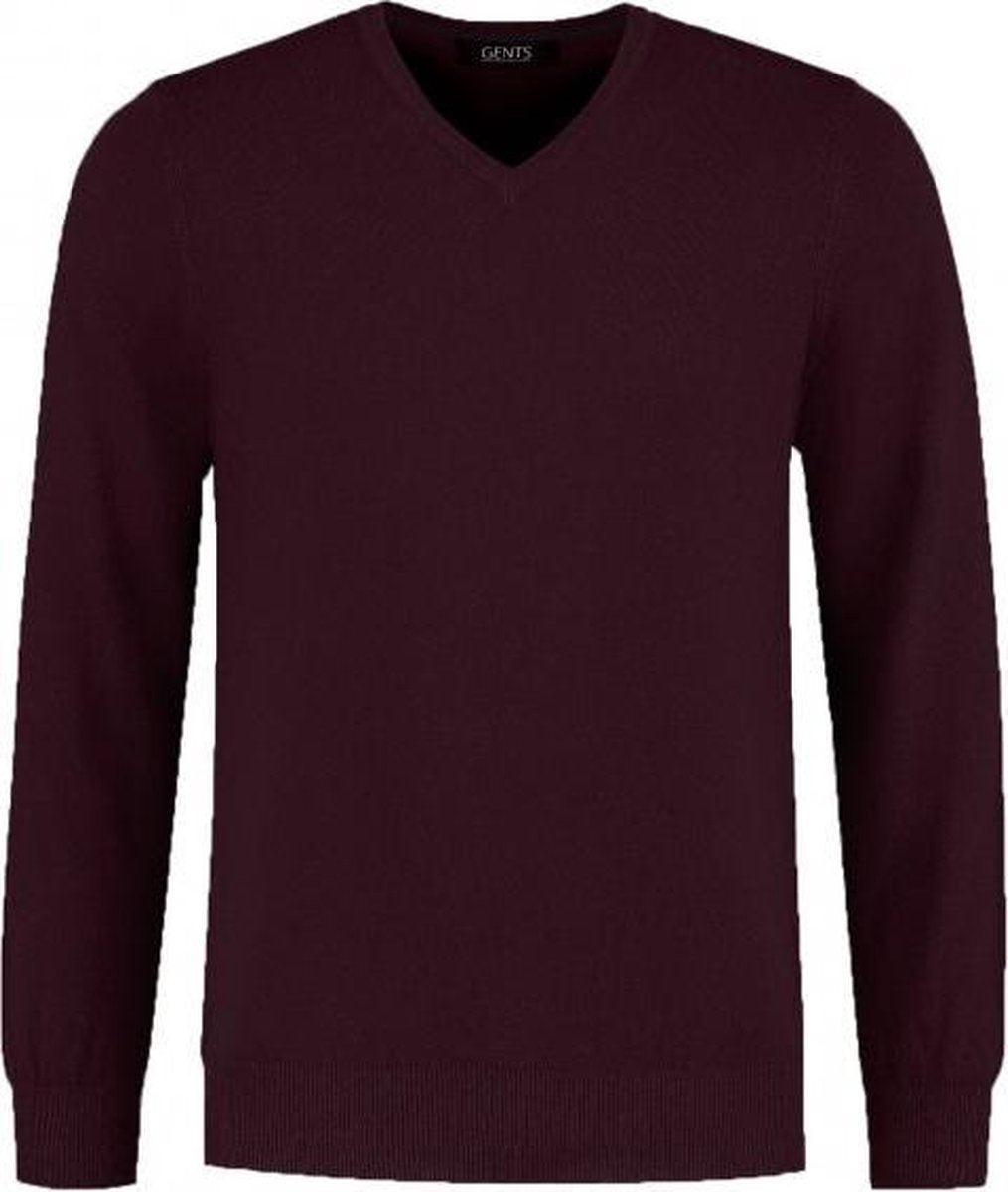 GENTS | Trui Heren V-neck melange wijnrood 0091 Maat M 39/40