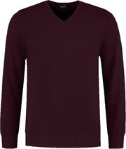 GENTS | Trui Heren V-neck melange wijnrood 0091 Maat M 39/40