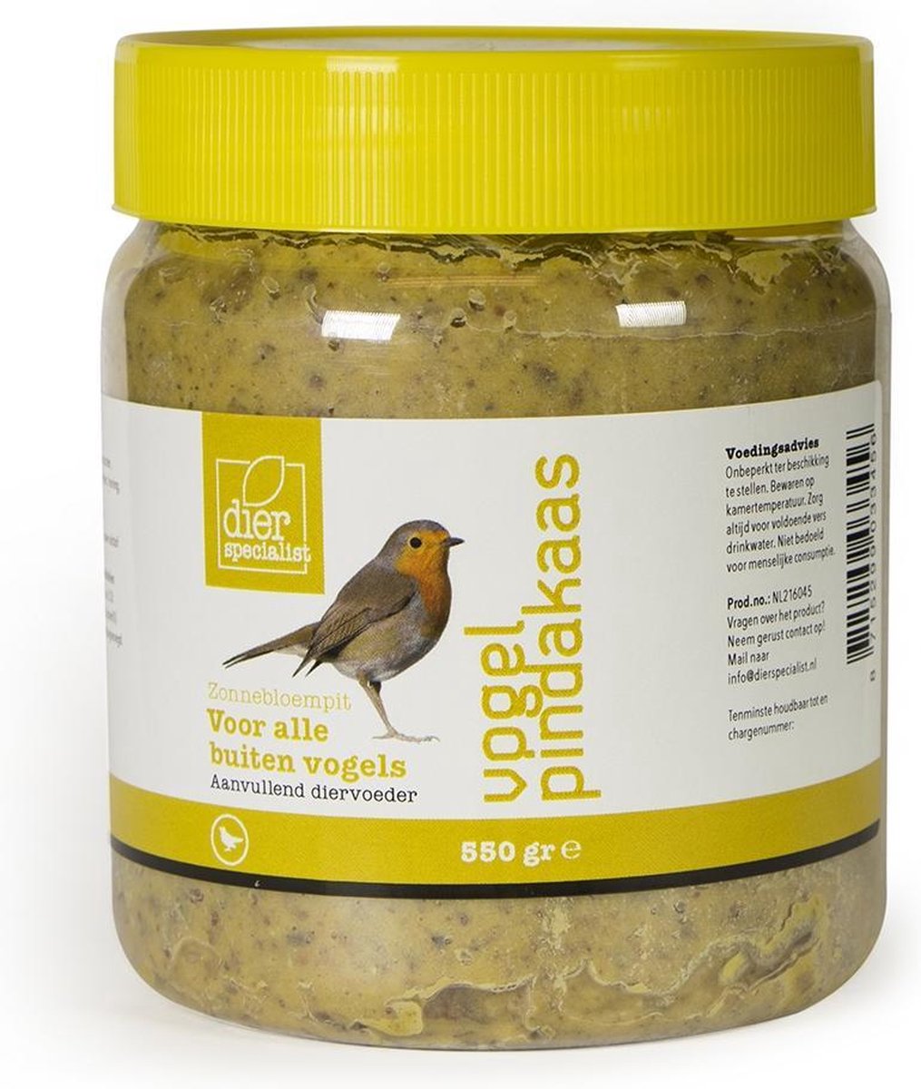 Dierspecialist vogelpindakaas zonnepit - 550 gram