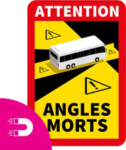 Dode Hoek Magneetplaat BUS - Waarschuwing magneetplaat - Frankrijk (17 x 25 cm) (vanaf 1000 stuks)