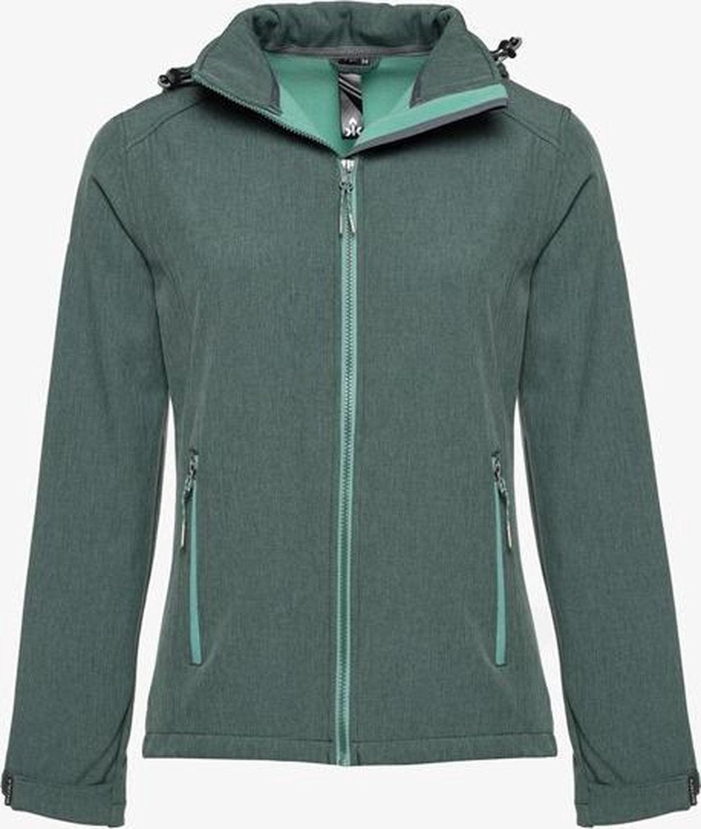 Kjelvik dames softshell jas waterafstotend - Groen - Maat L - Winddicht - Ademend materiaal
