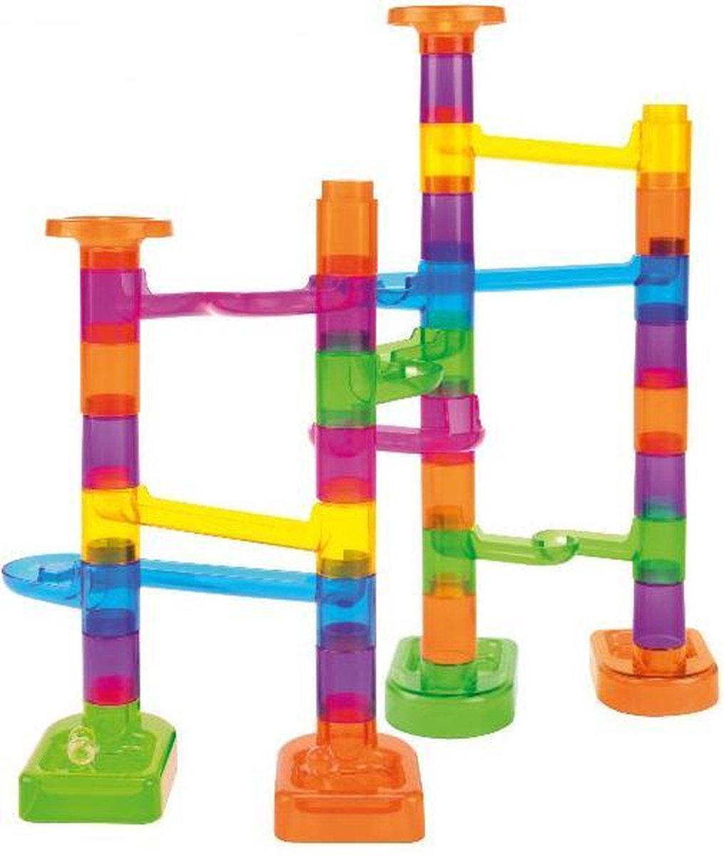 2x Toi-Toys knikkerbaan mega junior glas transparant 59-delig
