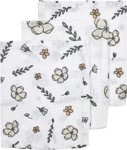 Meyco 3-pack washandjes Floral GOTS