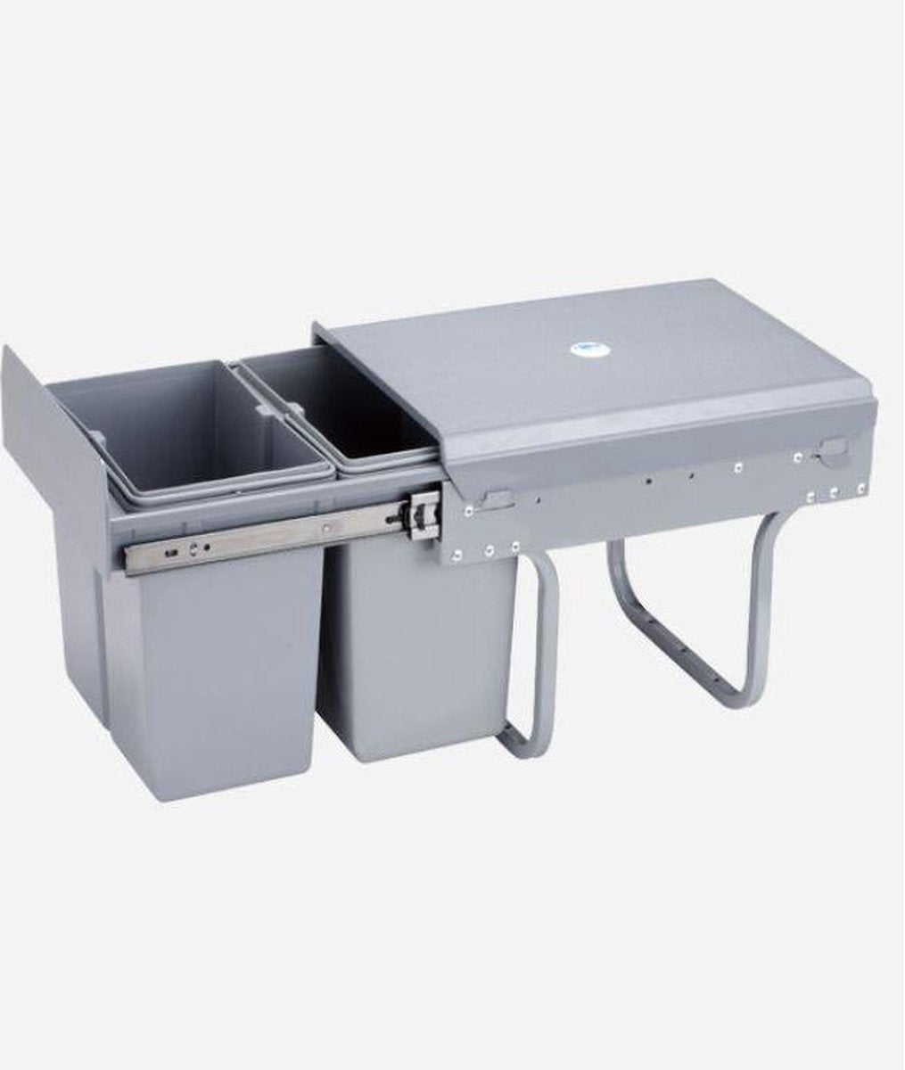 4cookz® Duo inbouwprullenbak 2x 20 liter - afvalscheiding - 40cm breed