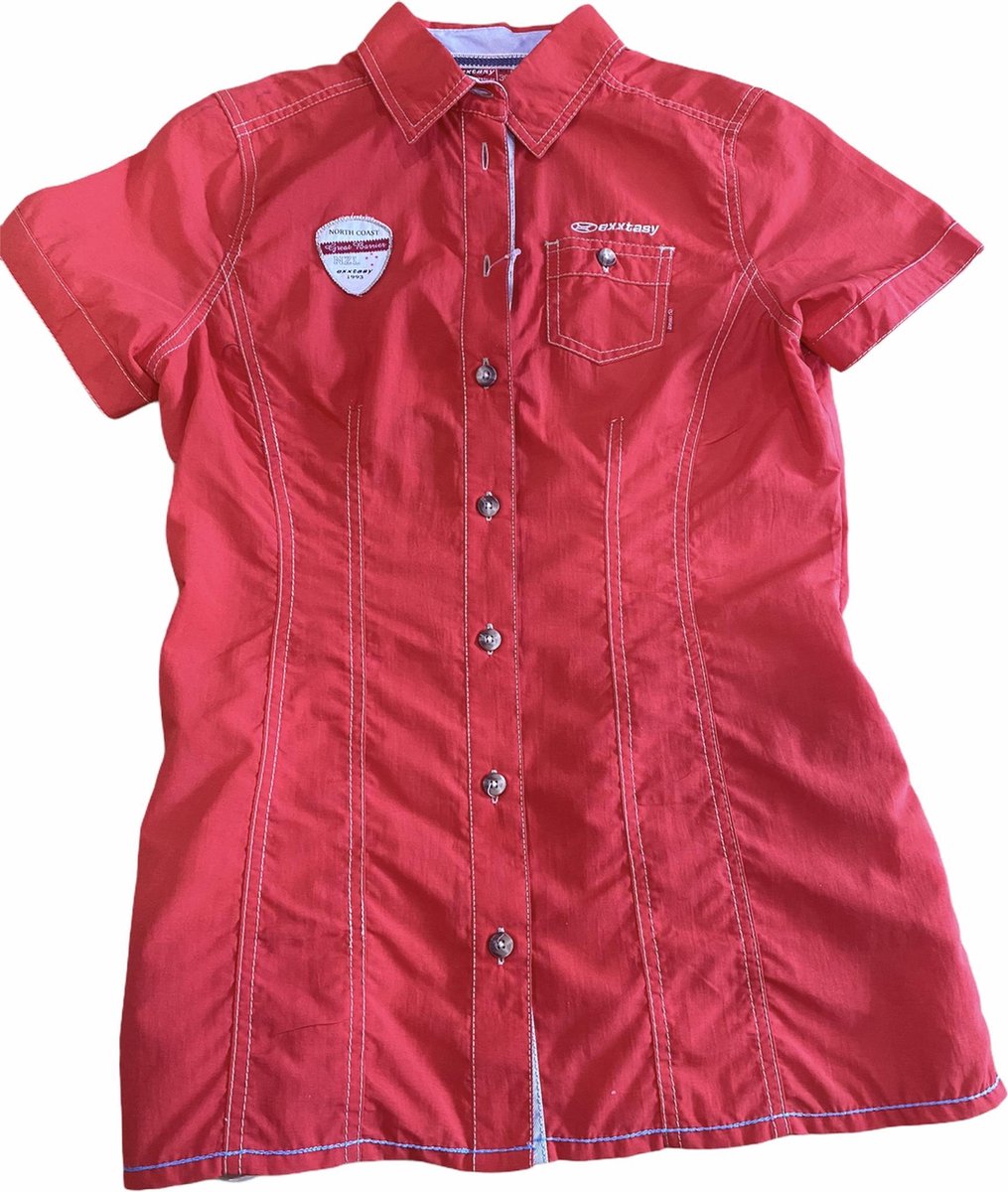 Exxtasy - Overhemd - Rood - Maat 42