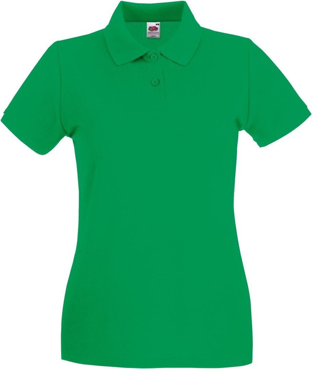 Fruit Of The Loom Vrouwen Dames-Fit Premium Poloshirt Met Korte Mouwen (Kelly Groen)
