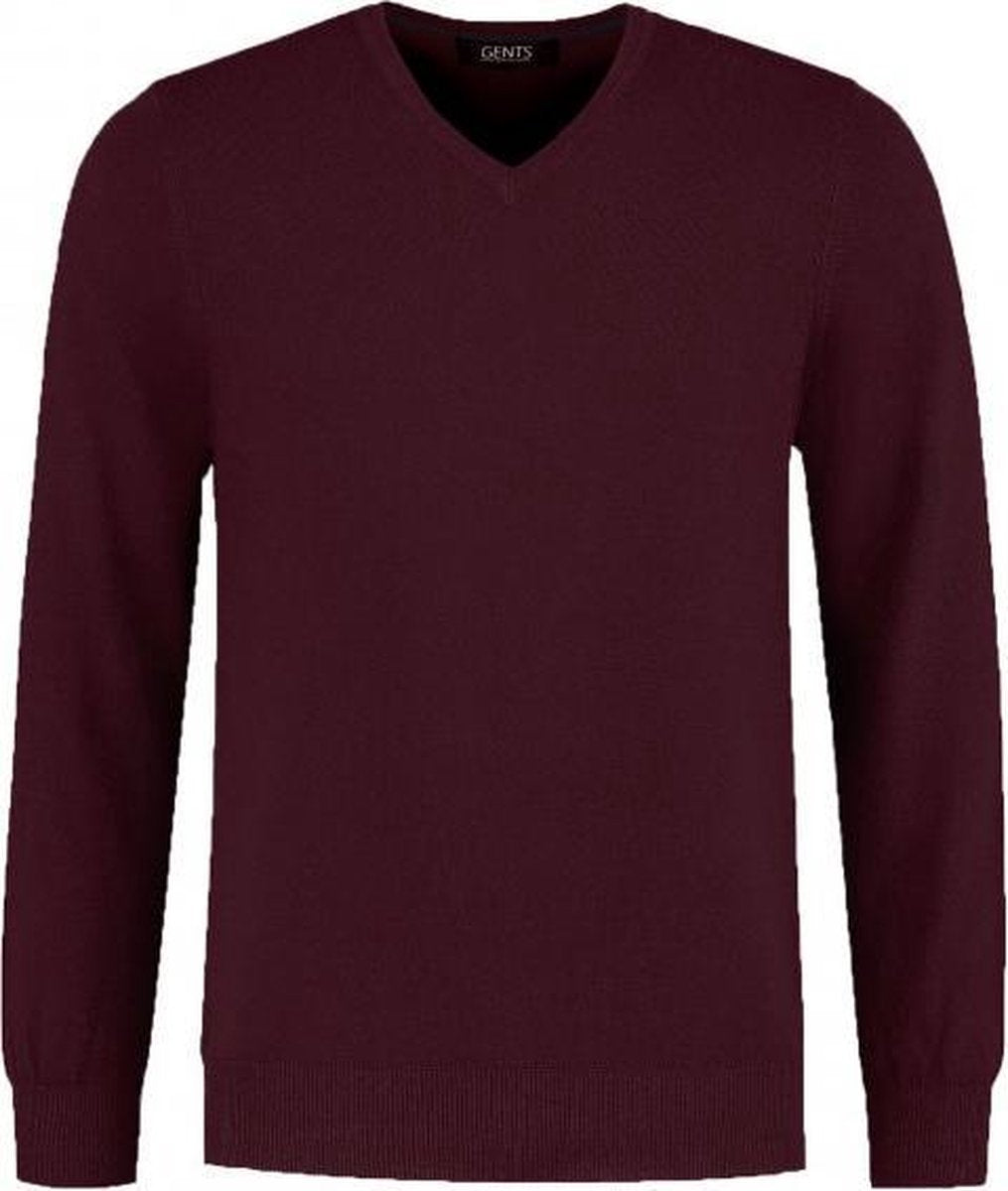 GENTS | Trui Heren V-neck Bordeaux rood 0075 Maat S 37/38