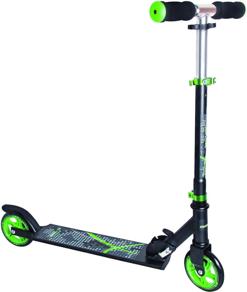 Muuwmi 2-wiel Kinderstep Voetrem Aluminium Zwart/groen