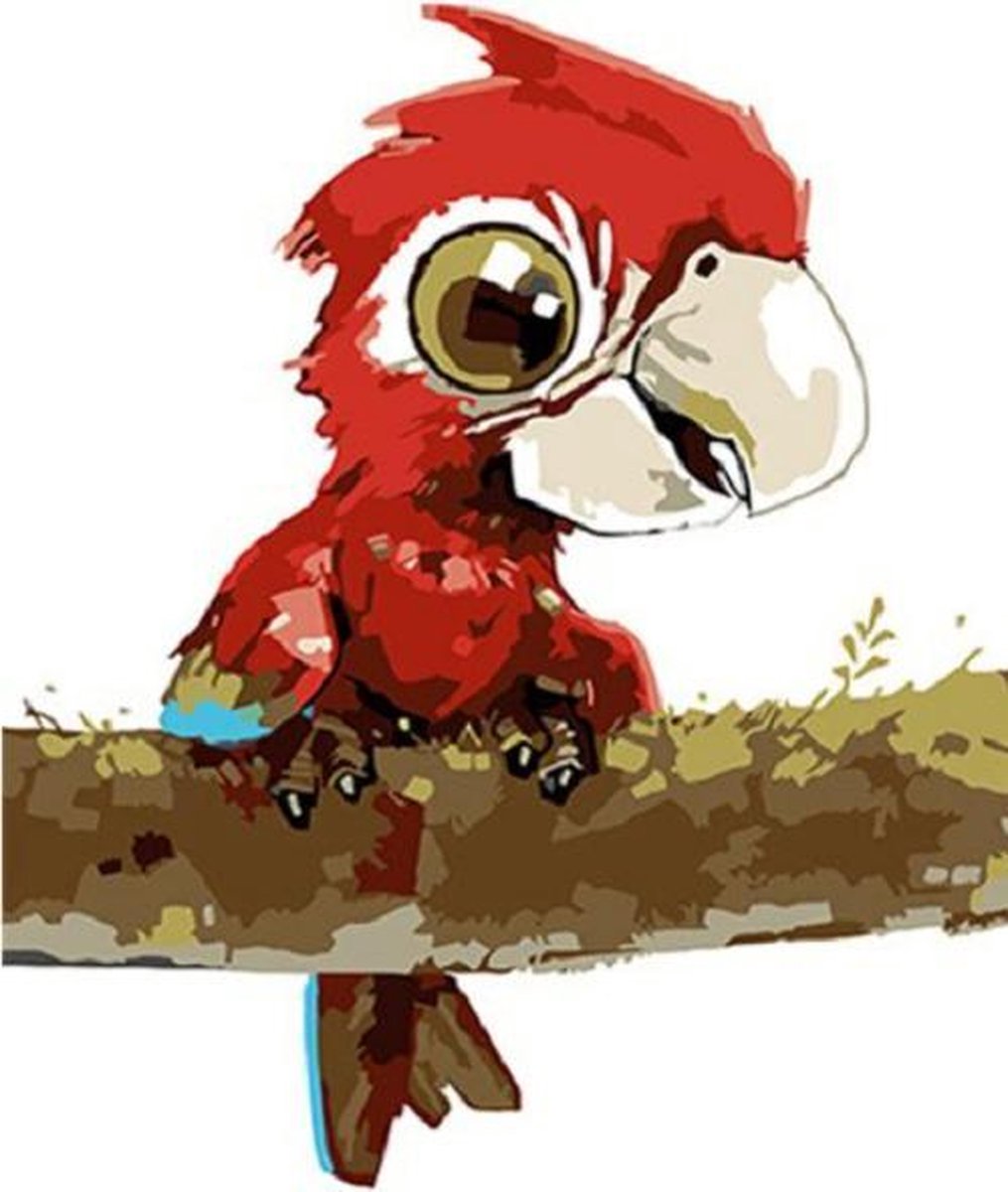 Paint By Numbers - Schilderen op Nummer - Baby Papegaai - 50x40cm - Volwassenen & Kinderen - Stipco - 150055