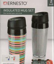 Thermo beker set dubbelwandige isolatie ca  450 ml bodemdiameter ca 6.8 cm 2 stuks
