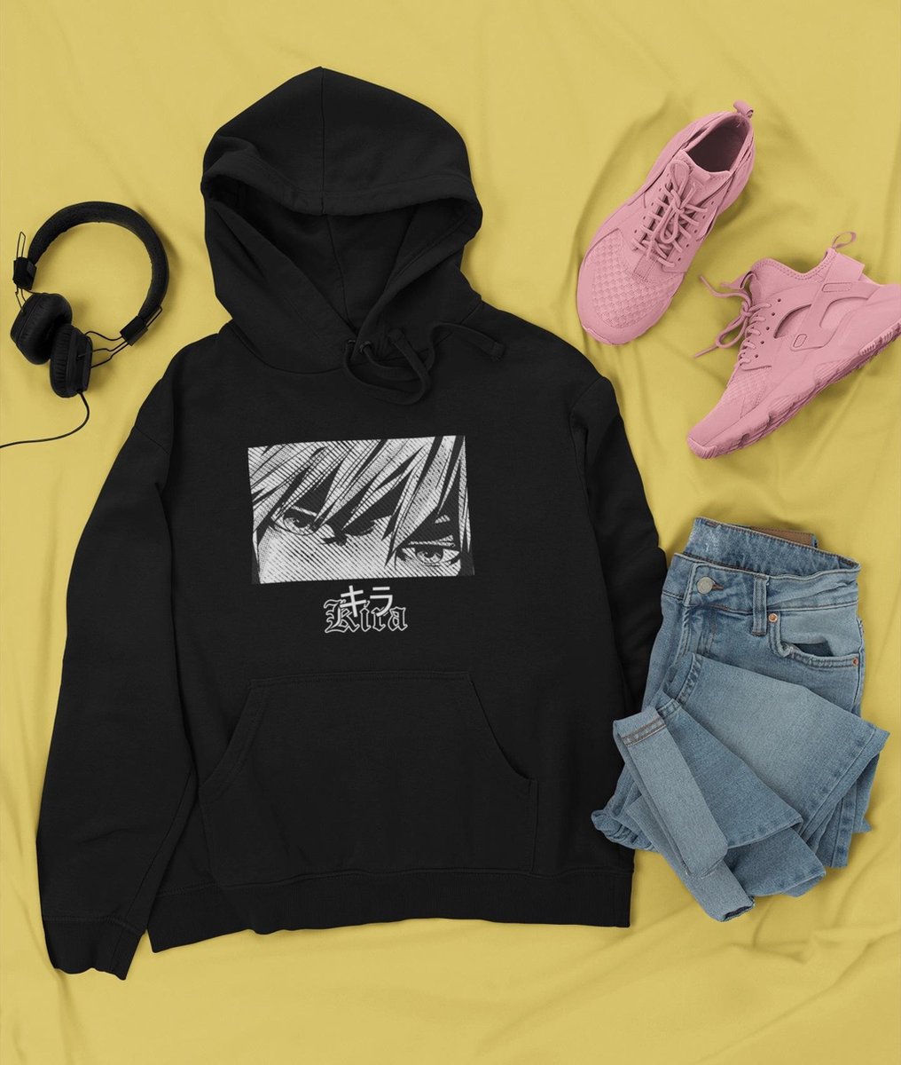 Yagami Light Death Note Hoodie - Zwart - Kira - Comic - Anime Merchandise - Cadeau voor geeks - Unisex Maat XS