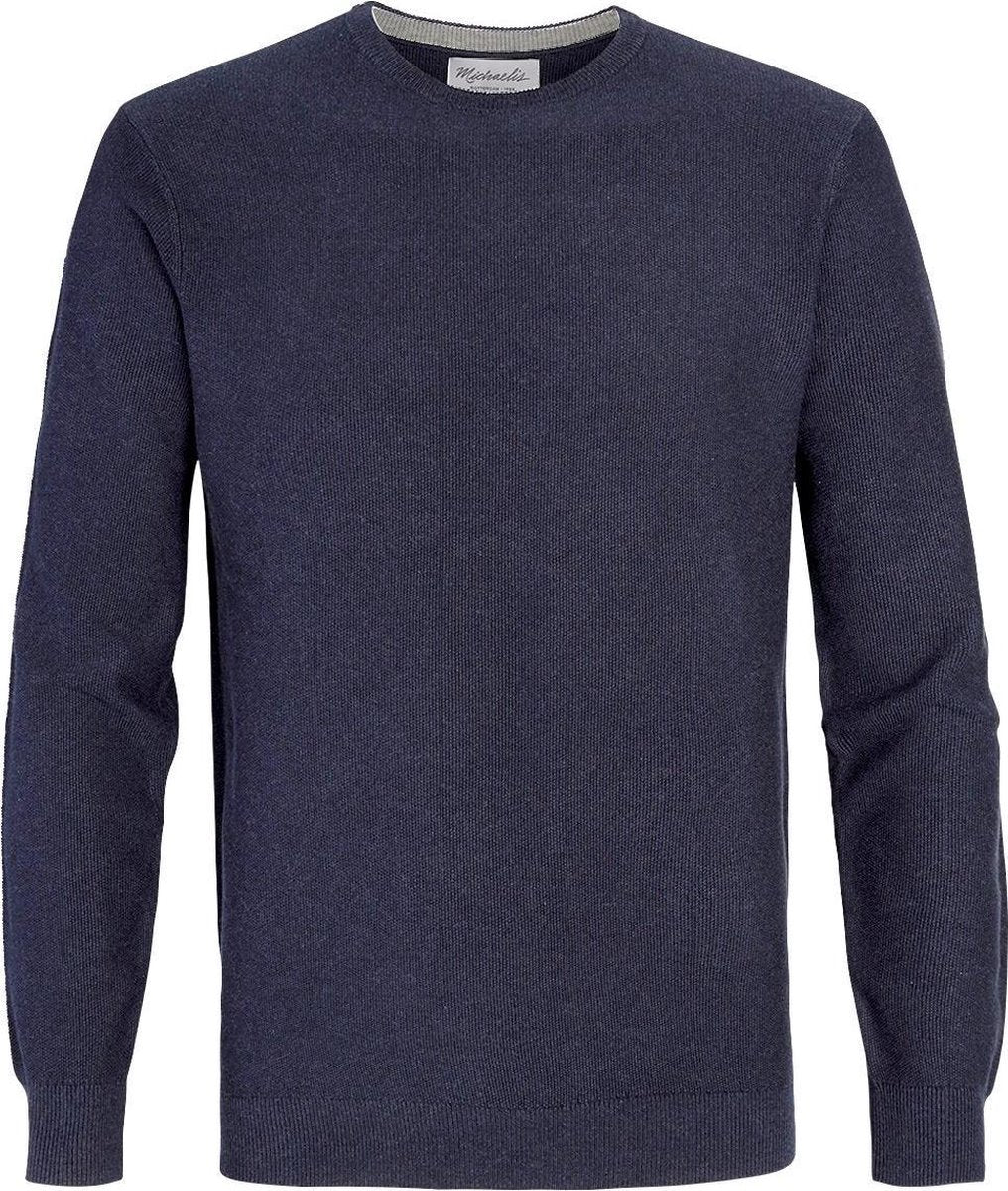 Jeansblauw katoenen pullover | ronde hals | Michaelis S