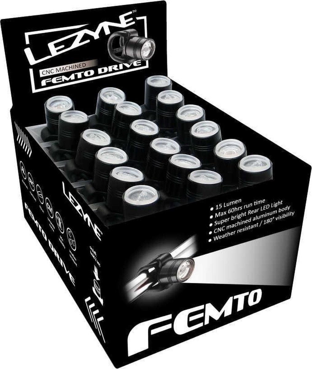 LEZYNE FEMTO DRIVE BOX SET FRONT BLACK