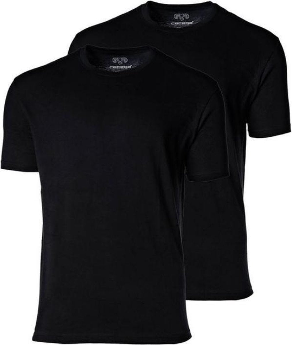 CECEBA American T-shirt - Basic - ronde hals - zwart - 5XL