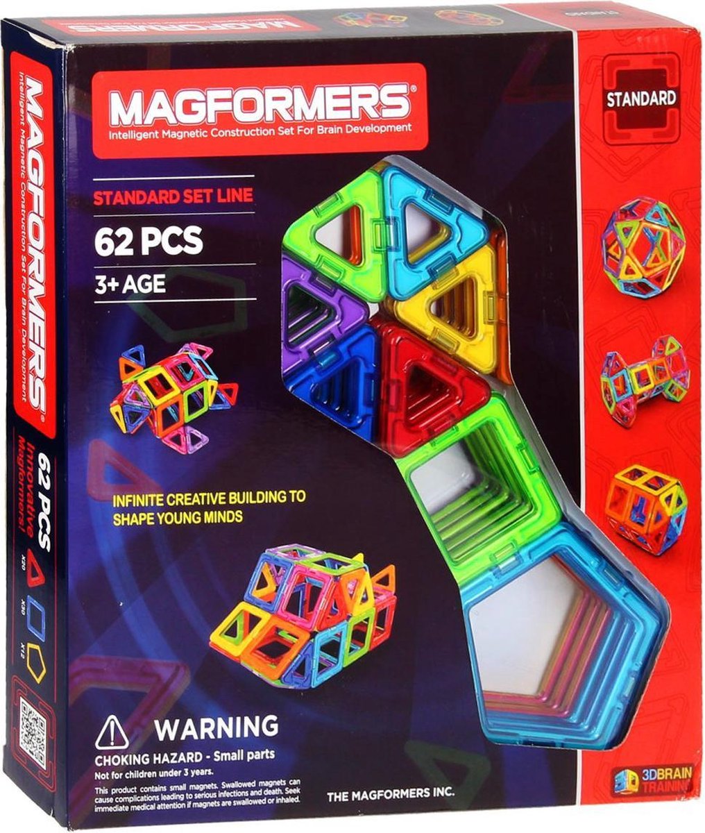 Magformers Basic Set Line - 62 Onderdelen - Magnetisch speelgoed