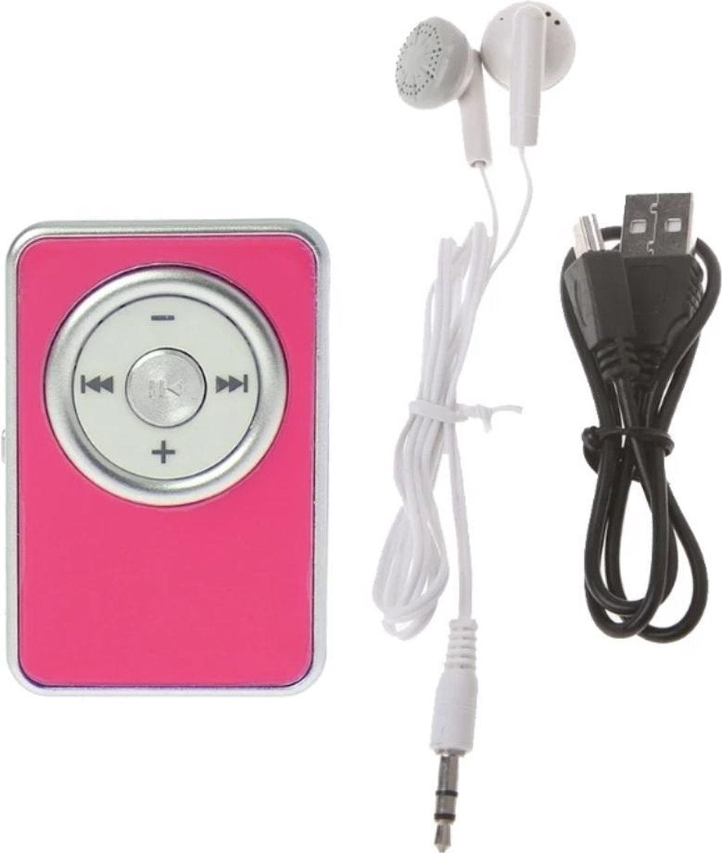 Mp3 Speler Mp3 Player Met Oordopjes en Oplaadkabel + handige Clip Voor Buitensporten
