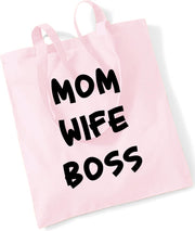 Tas-katoen-mom wife boss-pastel roze