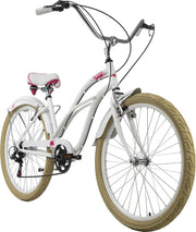 Ks Cycling Fiets Beachcruiser 26 inch Splash 6 versnellingen wit - 44 cm