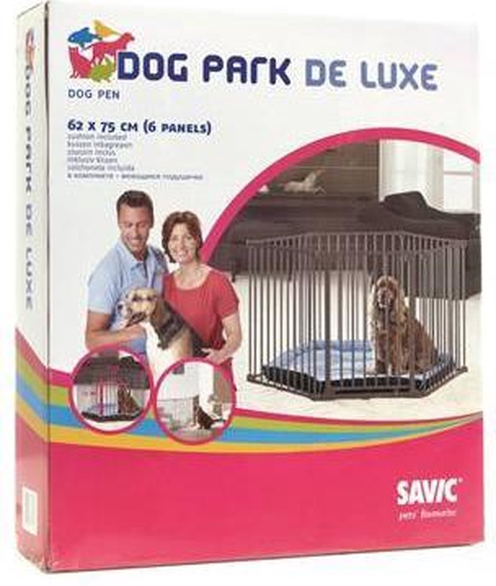 Savic Dog Park De Luxe Hondenren Grijs - 77.5X67X18.5 CM