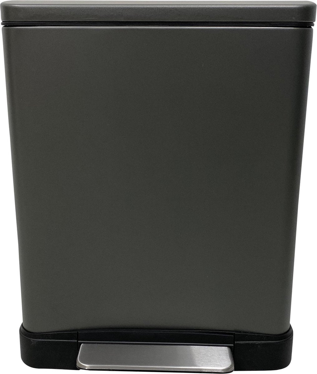 4cookz® Utah pedaal prullenbak 20L mat grijs - ultra soft-close