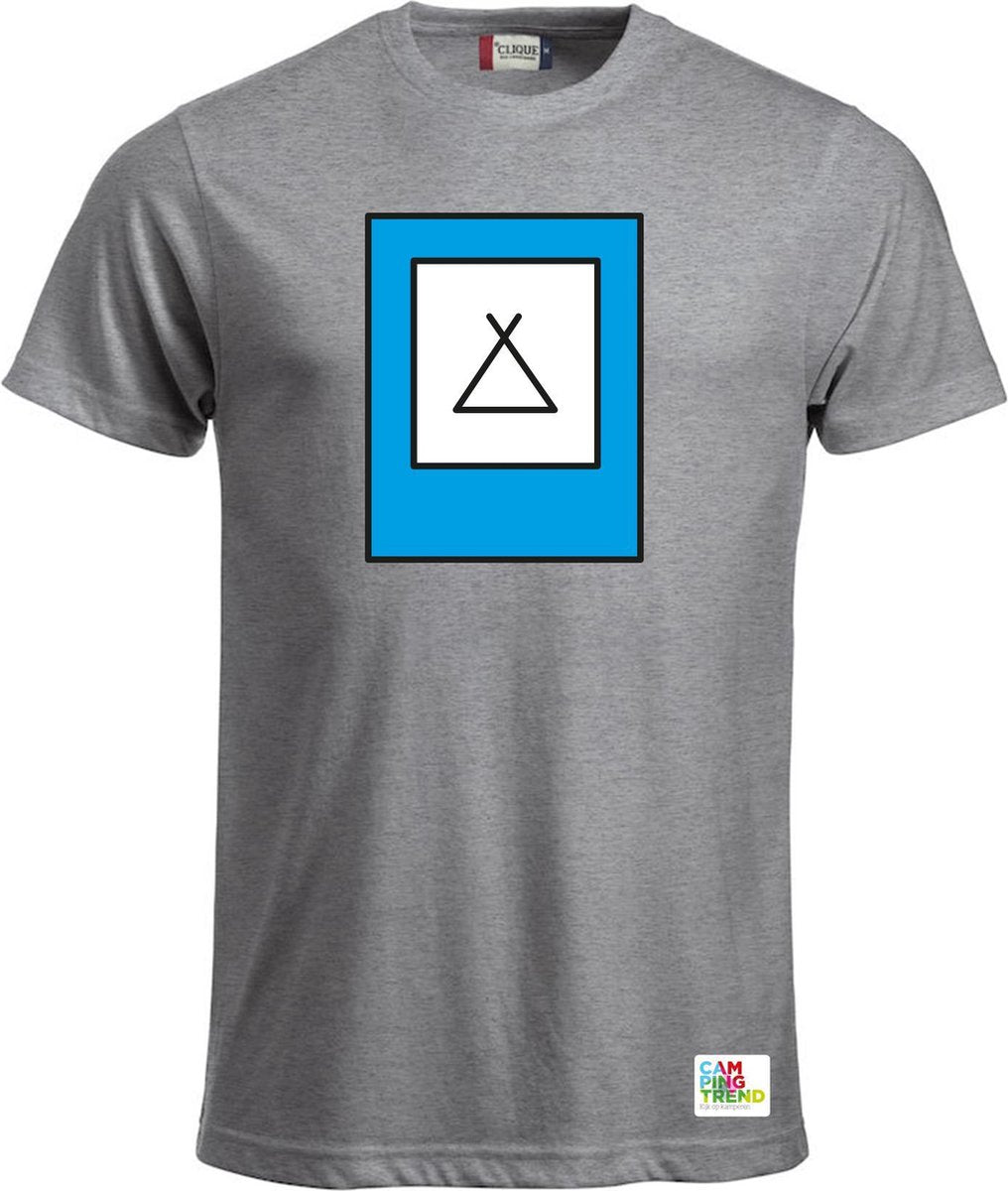 Campingtrend Heren T-Shirt | Campingbord | Grijs  | Maat 2XL