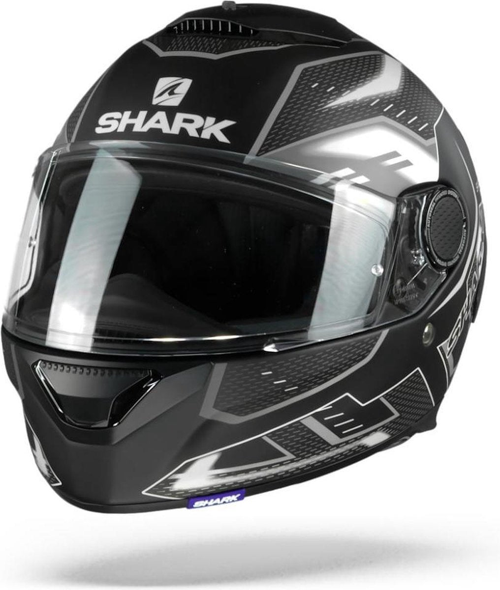 Shark Spartan 1.2 Antheon Mat Zwart Wit Zwart Kwk Integraalhelm - Motorhelm - Maat L