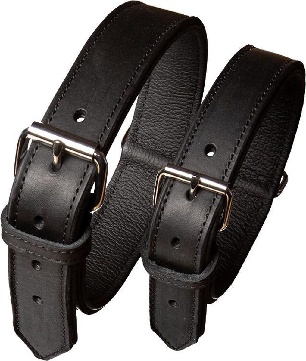 Habitat Halsband Vetleer Gevoerd Zwart 50x2