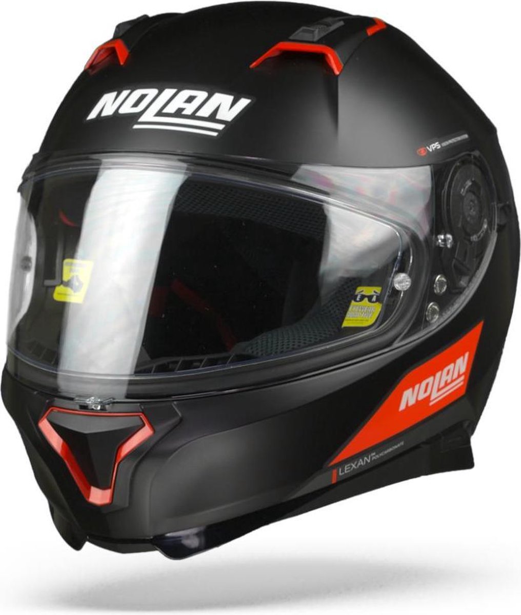 Nolan N87 Emblema 073 Glans Zilver Rood Integraalhelm - Motorhelm - Maat XXL
