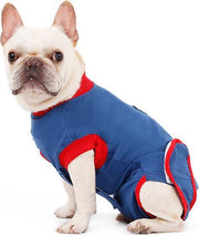 Honden Romper voor na de operatie Blauw/Rood Maat L -  Operatie shirt - Operatie romper