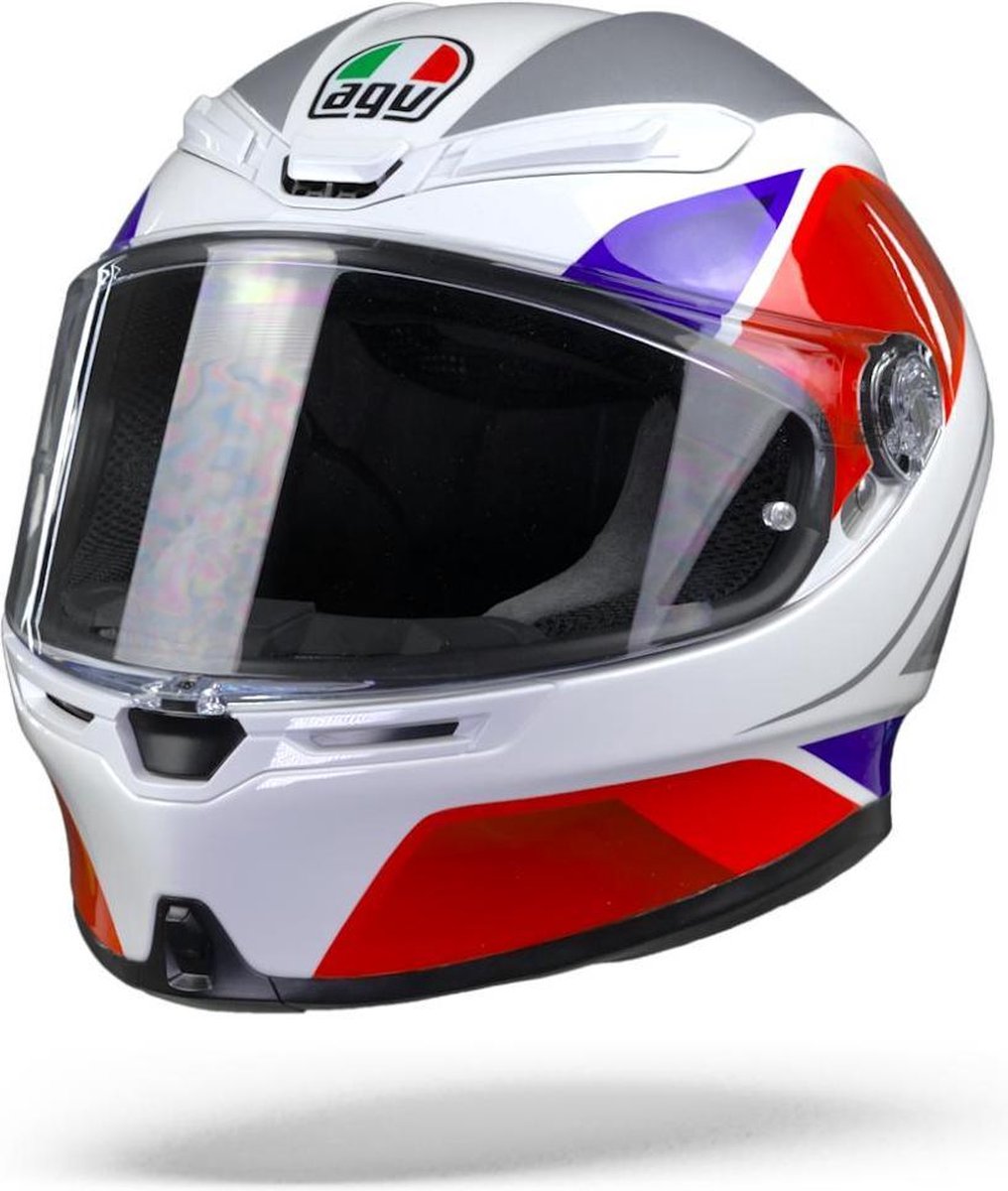 Agv K6 Max Vision Hyphen White Red Blue  Integraalhelm - Motorhelm - Maat L