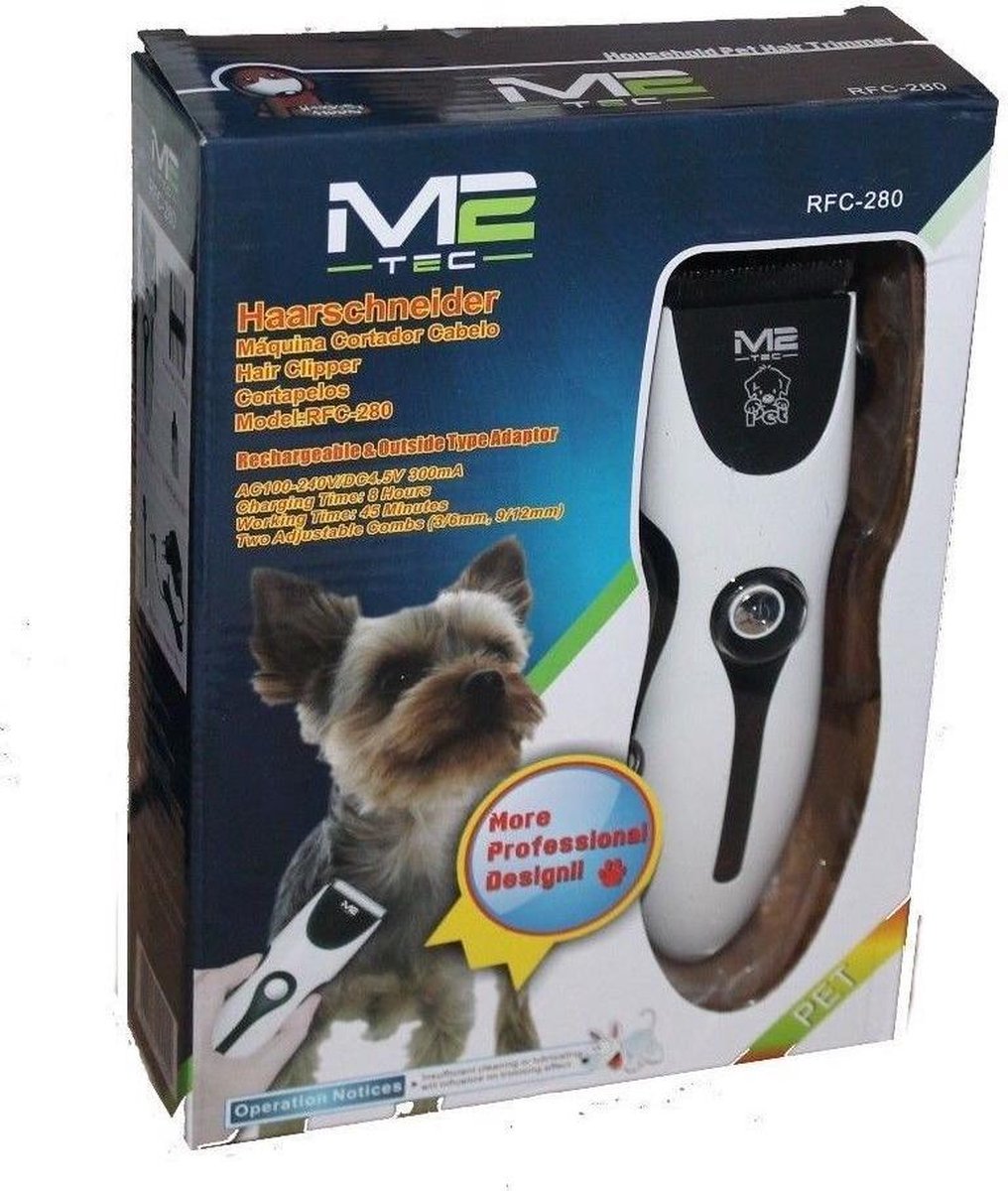 Professionele Dieren Tondeuse M2TEC RFC-280 Set met Accu  Opzetkammen - Scheerapparaat Voor Honden - Katten - Trimmer - Oplaadbaar - Draadloos - Low Noise - dog clipper kit (GRATIS VERZENDING)