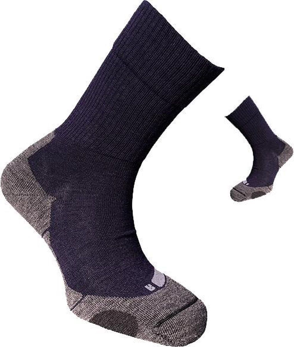 2-Pack Actieve Thermo Wandelsokken met Merino Wol S12 - Unisex - Marine - Maat 43-45
