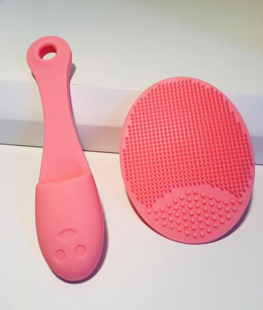 2 stuks roze siliconen reinigingsborstels-reinigingsborstel gezicht-siliconen lippenborstel.
