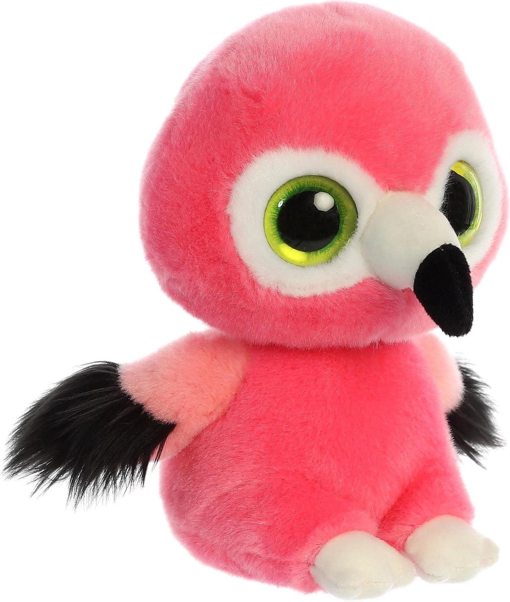 Pluche flamingo knuffel van 20 cm - kinder speelgoed vogels knuffels