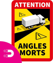 Dode Hoek Magneetplaat VRACHTWAGEN - Waarschuwing magneetplaat - Frankrijk (17 x 25 cm) (vanaf 50 stuks)