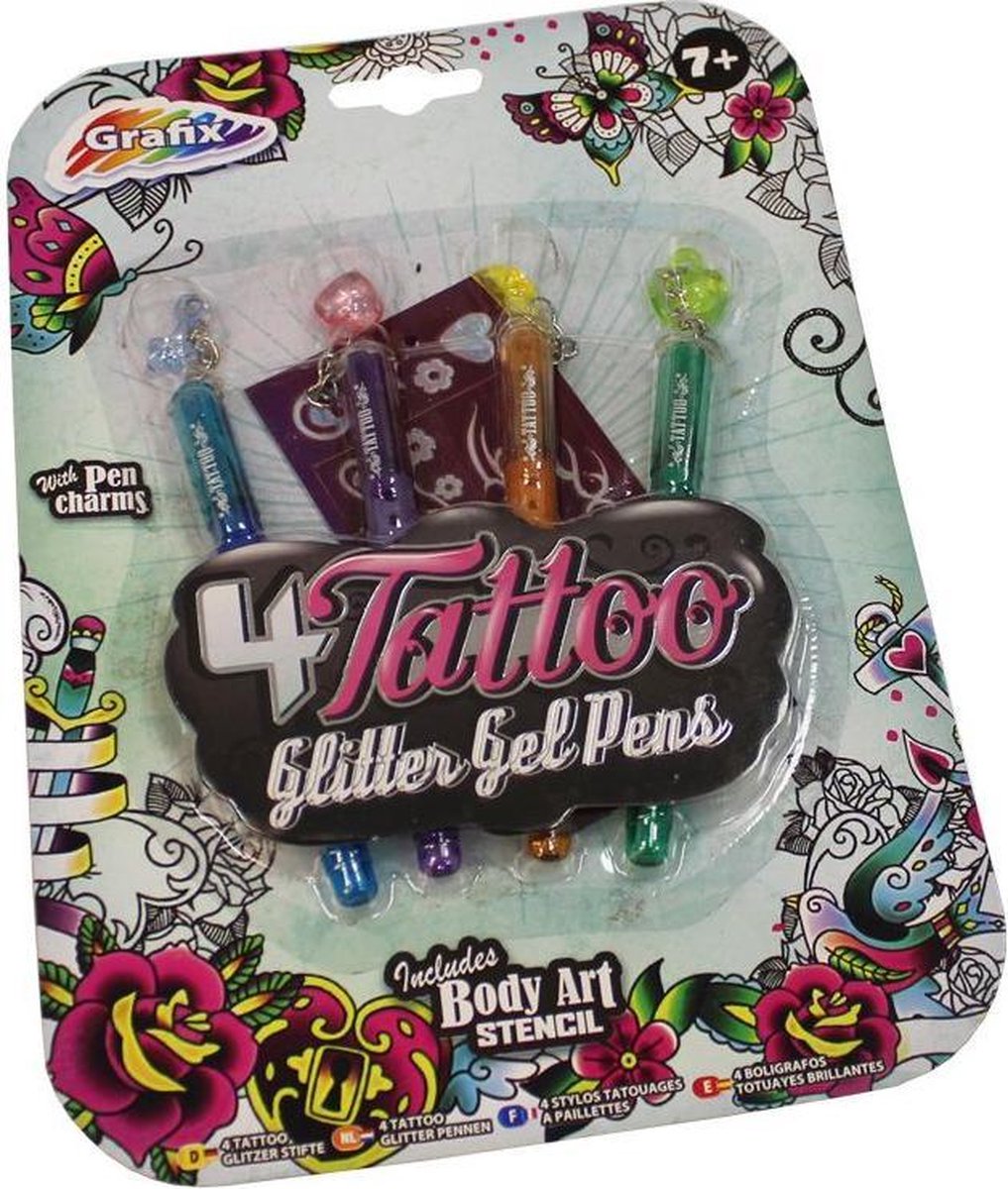 4 Tattoo Glitter Gel Pennen