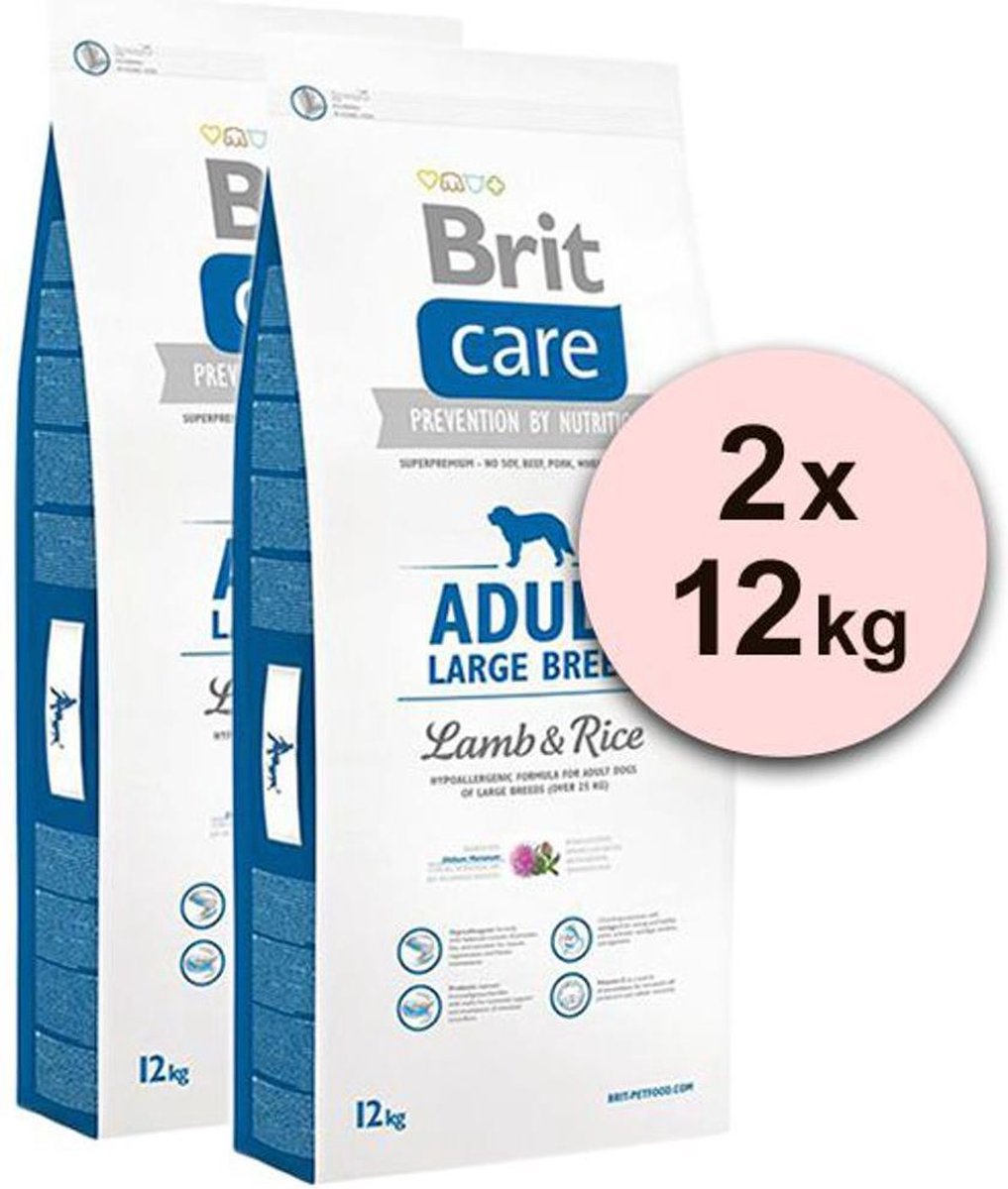 Brit care Adult large breed Lam&Rijst Hypo-allergeen 2 x 12kg