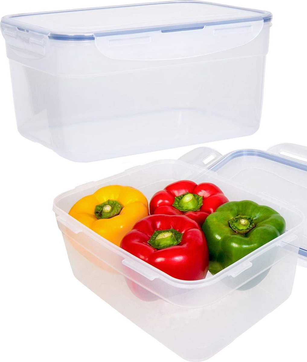 Lock&Lock Stapelbare Vershoudbakjes | Bewaardozen voedsel - Set van 2 stuks - 4.4 liter - Transparant