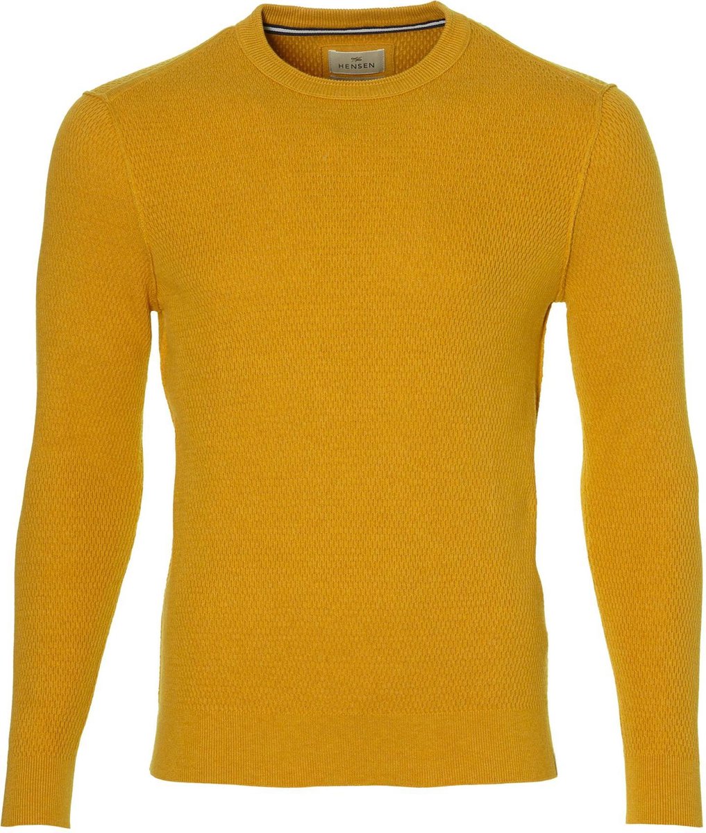 Hensen Pullover - Slim Fit - Geel - 3XL Grote Maten