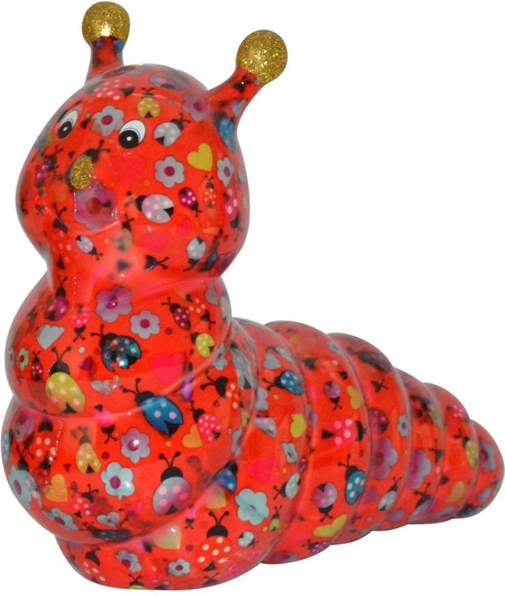 Pomme pidou Spaarpot Rups Gigi Rood met lieveheersbeestjes