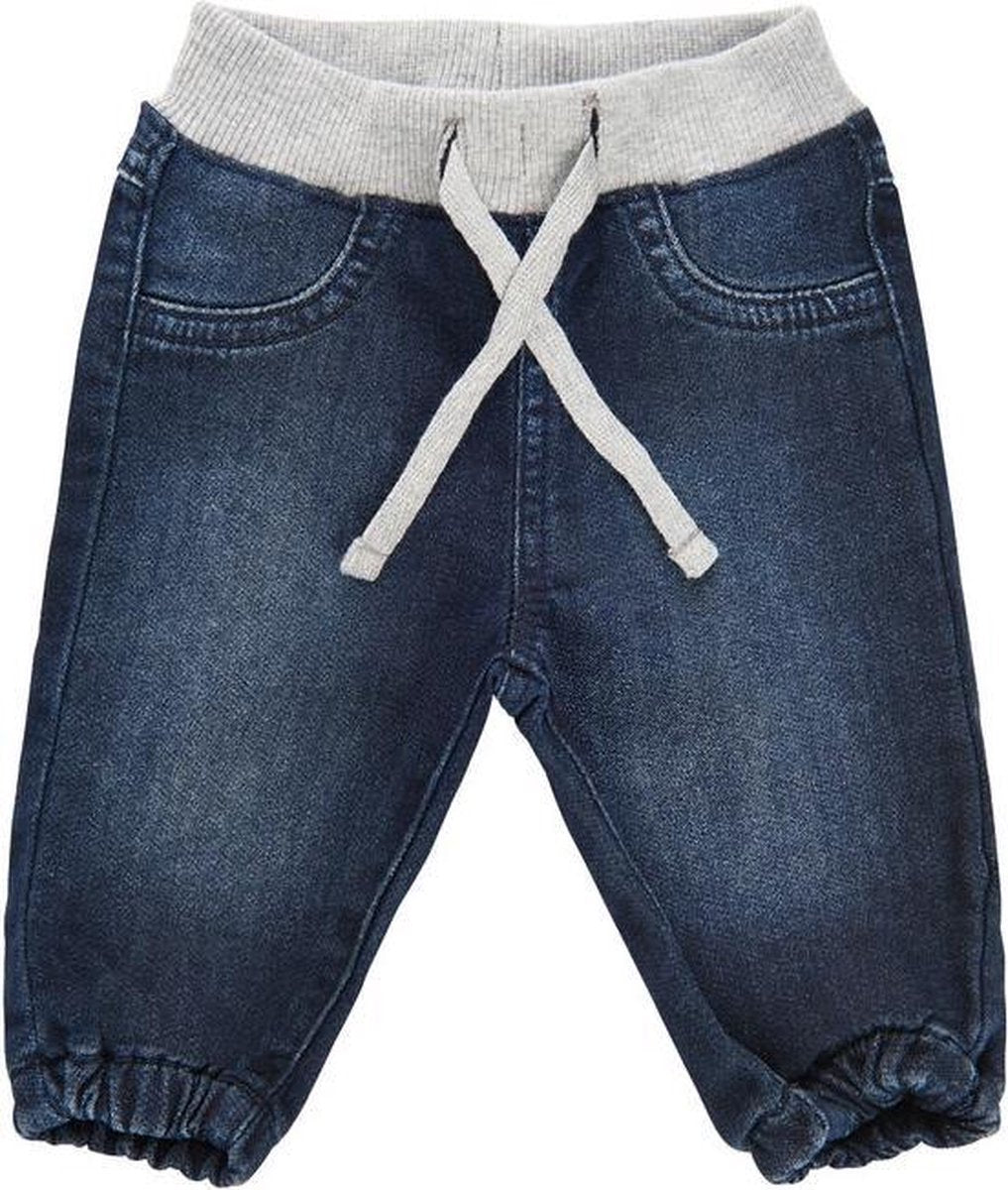 Minymo - baby sweat denim broek - blauw - Maat 62
