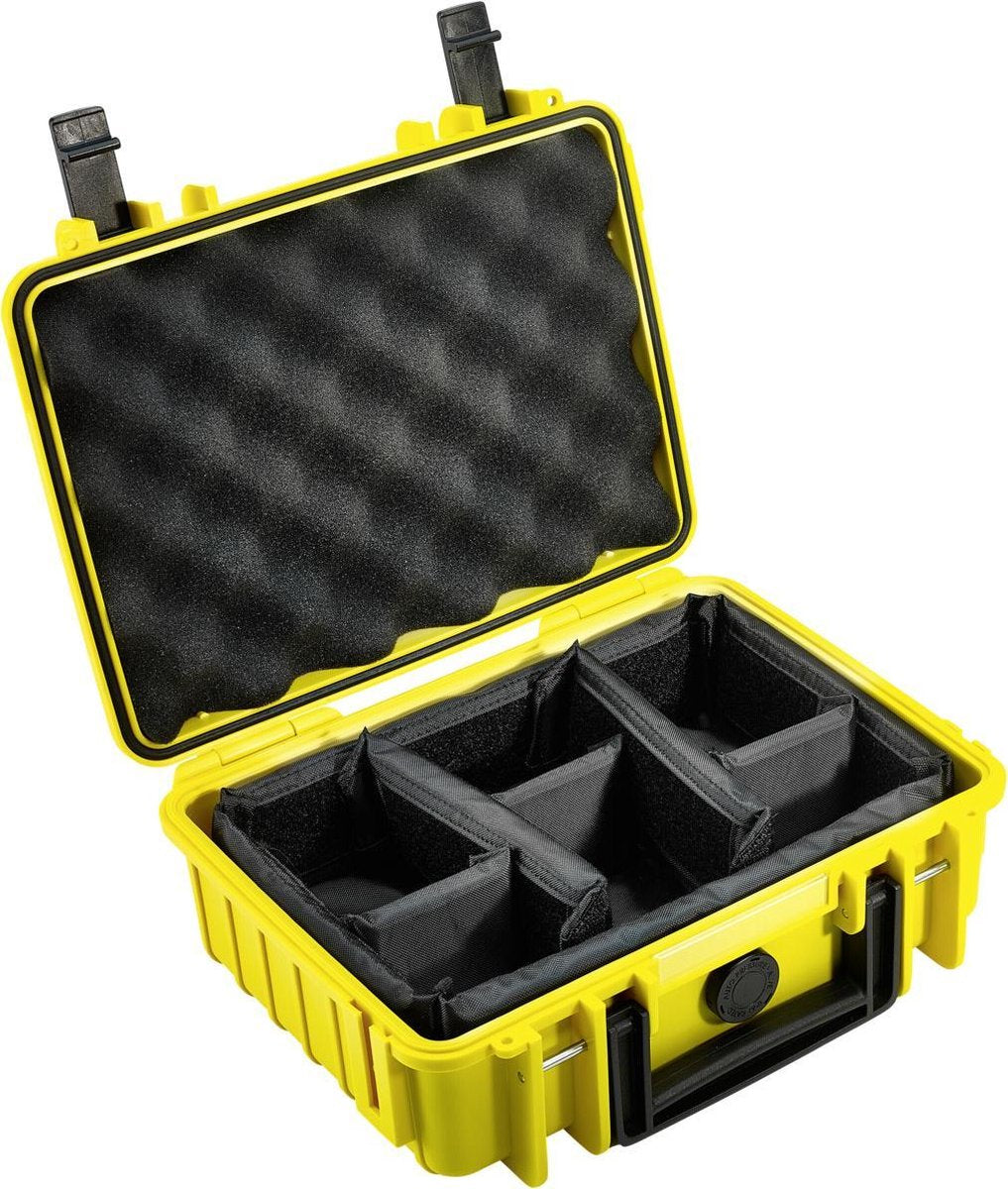 B&W International Type 1000 Outdoor Case incl. vakindeling - geel
