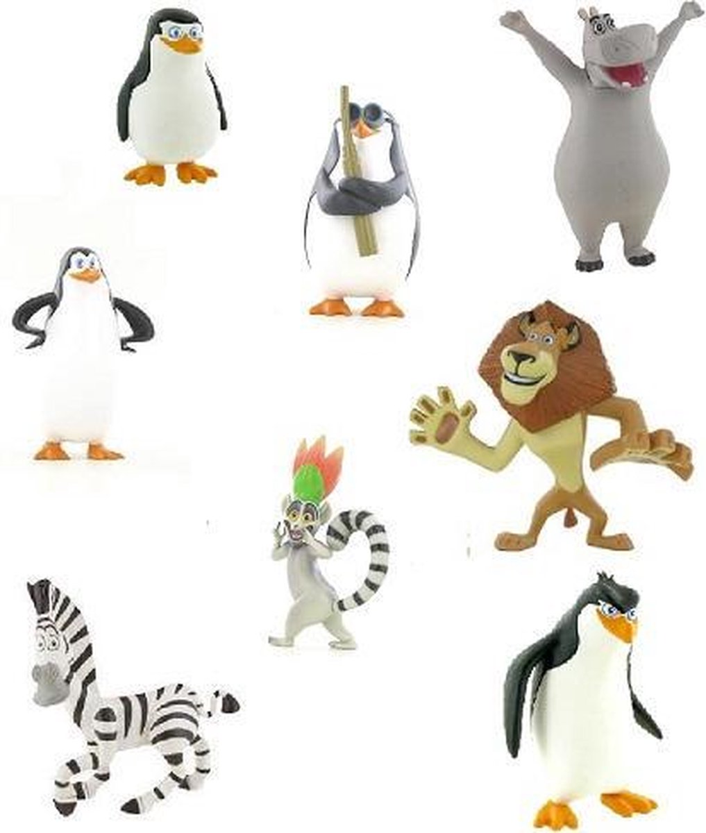 Set Madagascar 8 Speelfiguren Comansi (ca 9 cm)