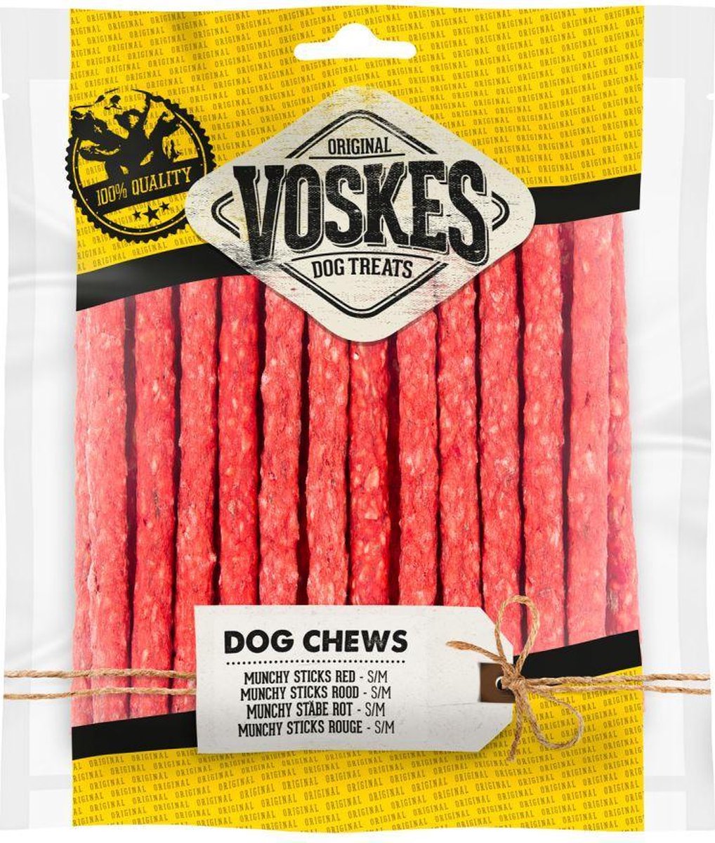 12x Voskes Munchy Sticks Rood 25 stuks