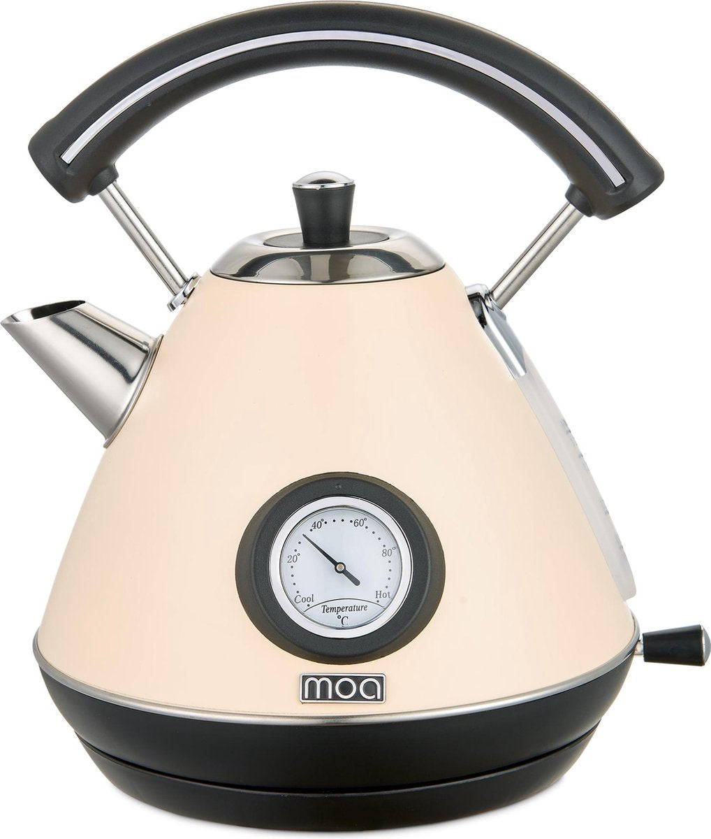 MOA Waterkoker Pyramide Ivoor - 1.7 liter - RVS - EPK3I