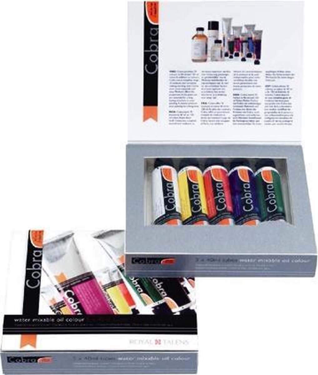 Artist set 5 kleuren 40 ml tubes watervermengbare olieverf (titaanwit