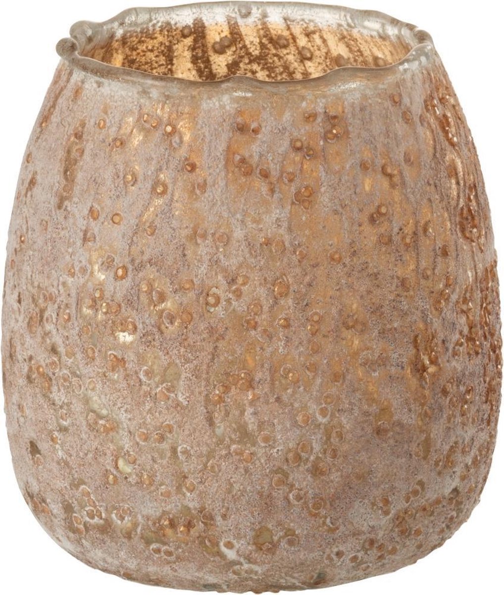 J-Line Windlicht Sundara Glas Zalm Large