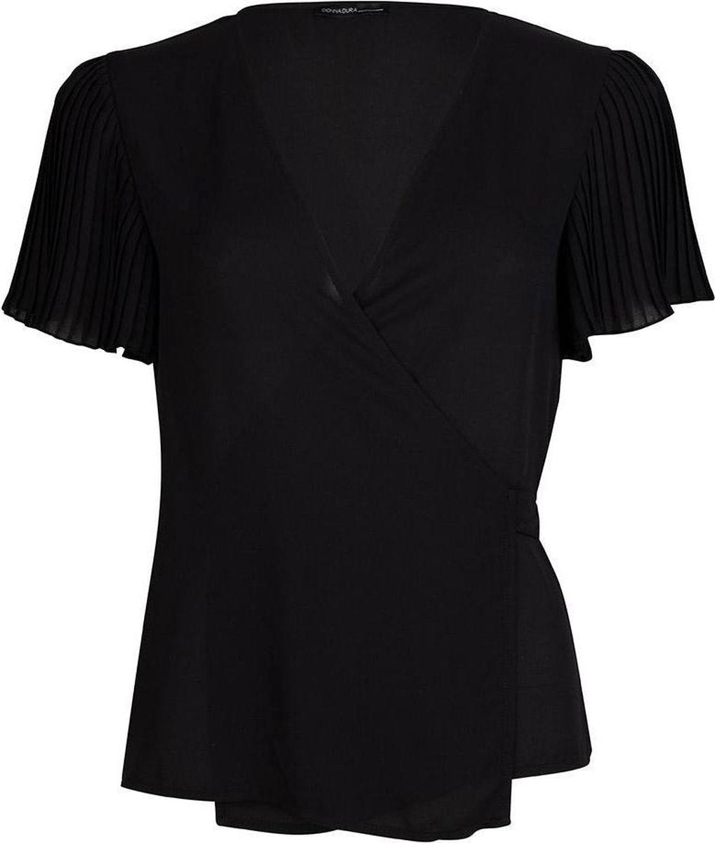 Wikkelblouse met plissé mouw